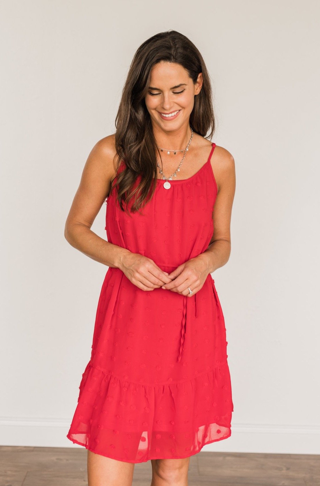 Feeling The Freedom Sleeveless Dress- Scarlet Red