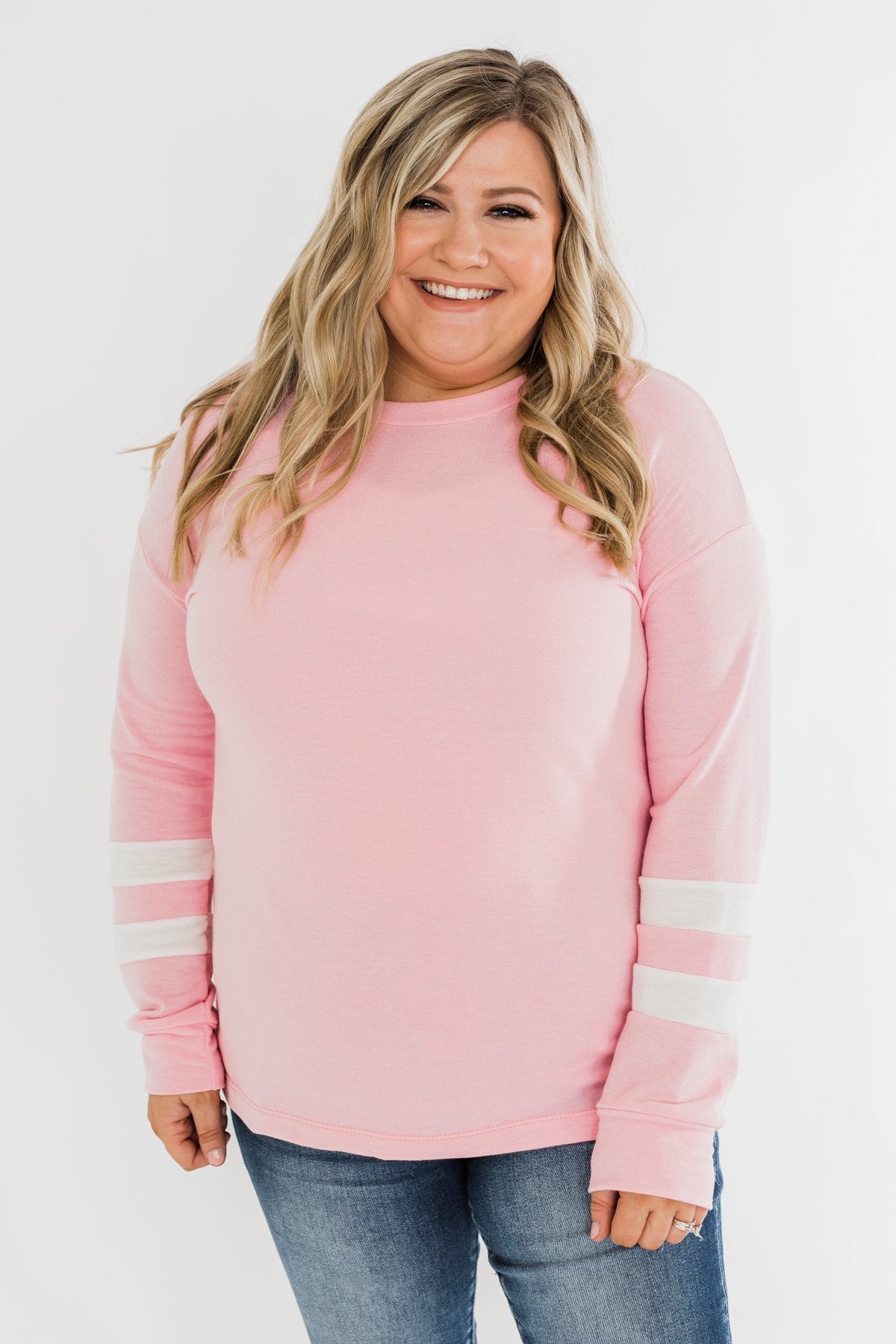 Varsity Stripe Lounge Top- Pink – The Pulse Boutique
