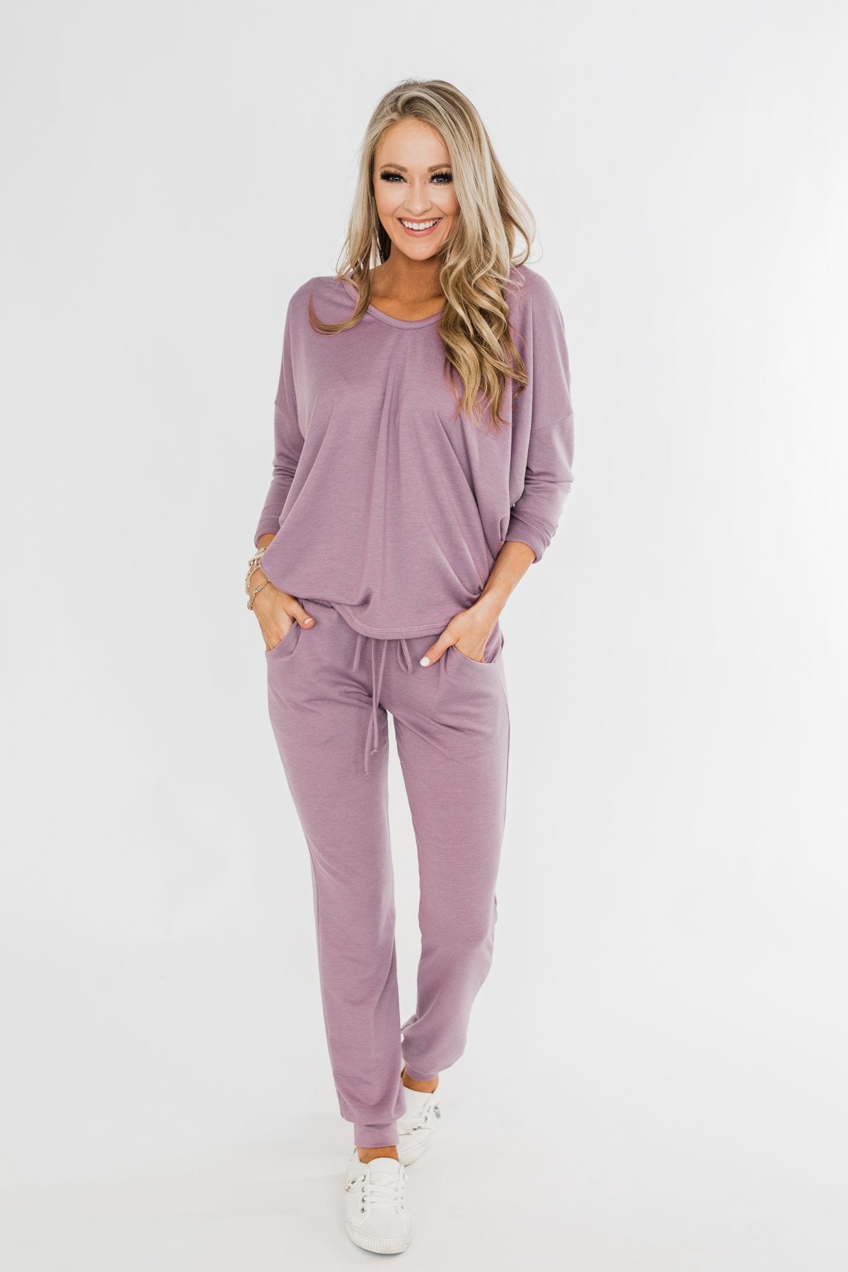 Dolman Sleeve Solid Lounge Top- Lilac
