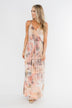 The One Tie Dye Maxi Dress- Peach, Charcoal, Ivory