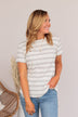Stand Strong Together Striped Top- Ivory