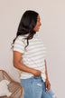 Stand Strong Together Striped Top- Ivory