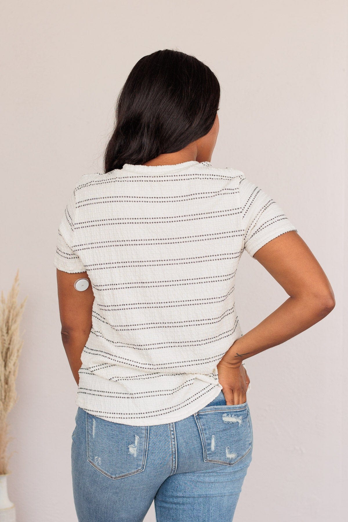 Stand Strong Together Striped Top- Ivory