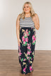 Heart Full Of Hope Floral Maxi Dress- Navy