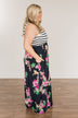 Heart Full Of Hope Floral Maxi Dress- Navy