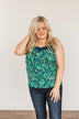 Dreaming Of Paradise Floral Tank Top- Green & Navy