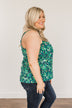 Dreaming Of Paradise Floral Tank Top- Green & Navy