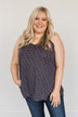 Aspire To Inspire Floral Knit Tank Top- Dark Navy