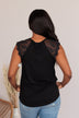 Can't Ignore You Lace Top- Black
