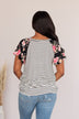 Complete The Look Striped Floral Top- Black