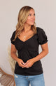 Pure Emotions Babydoll Top- Black