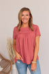 How Can I Resist Babydoll Blouse- Marsala