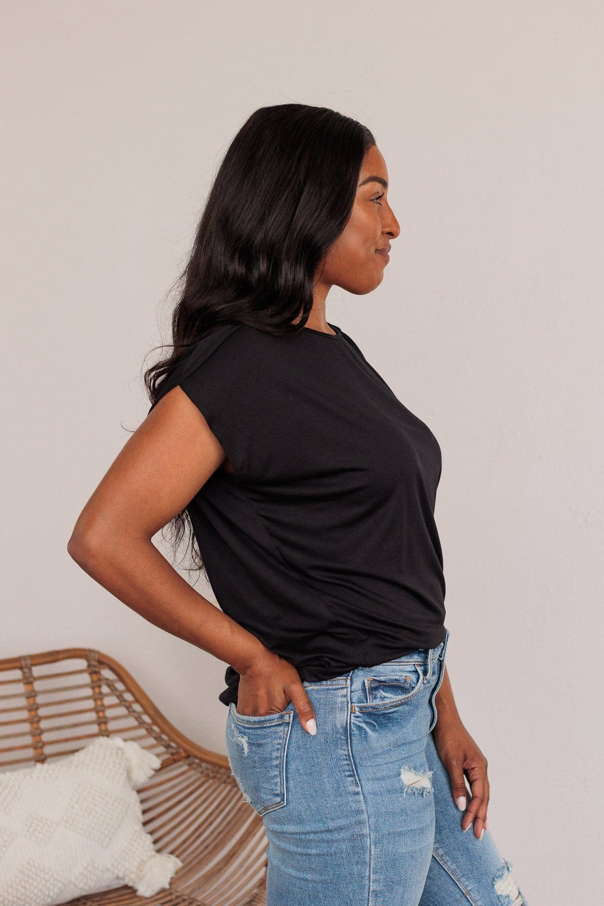 Shake Things Up Sleeveless Top- Black