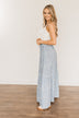 Sense Of Wonder Ruffle Maxi Dress- Steel Blue & Ivory