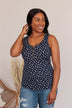 Magical Mornings Zipper Henley Tank Top- Dark Blue