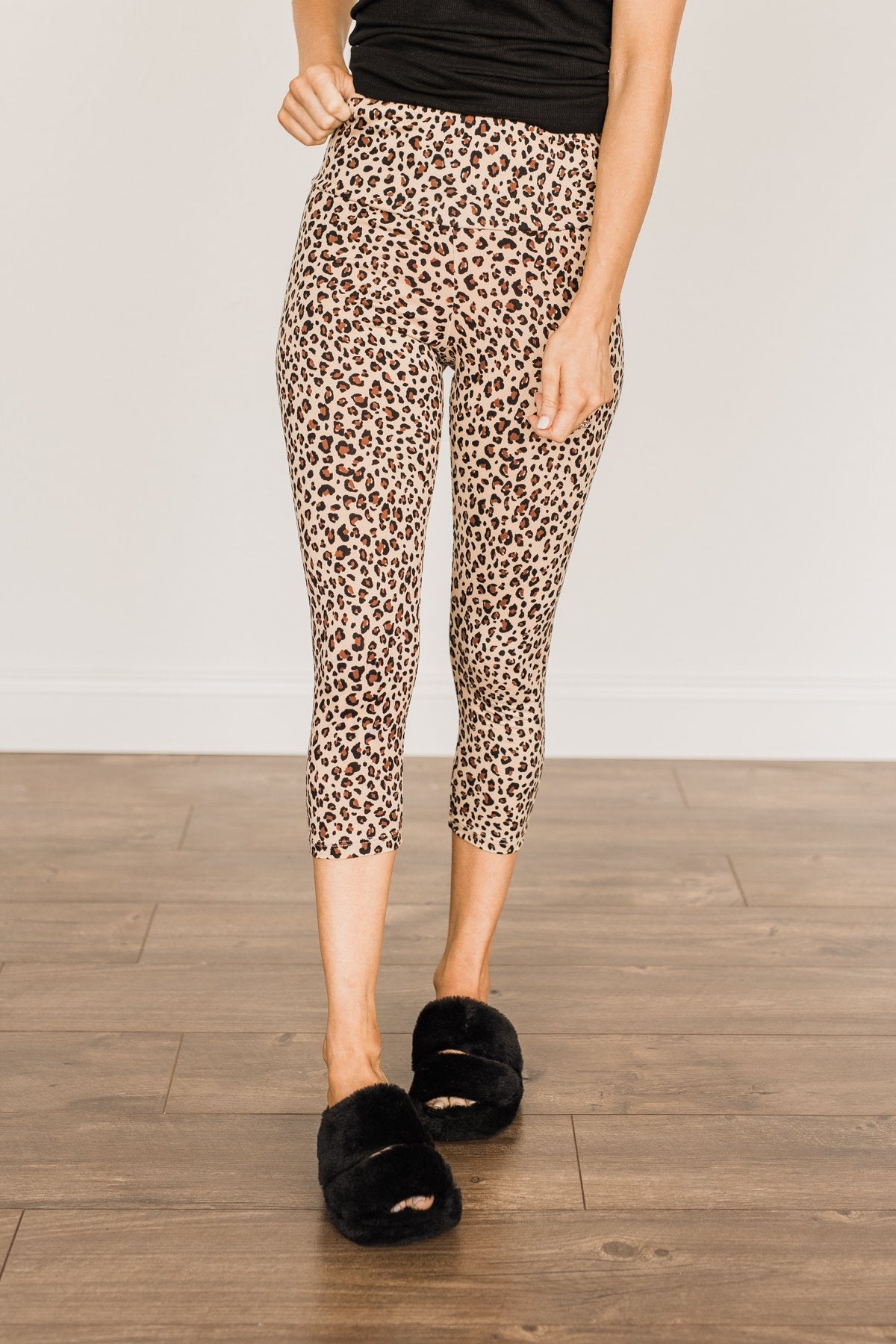 Live For The Day Cropped Leggings- Leopard