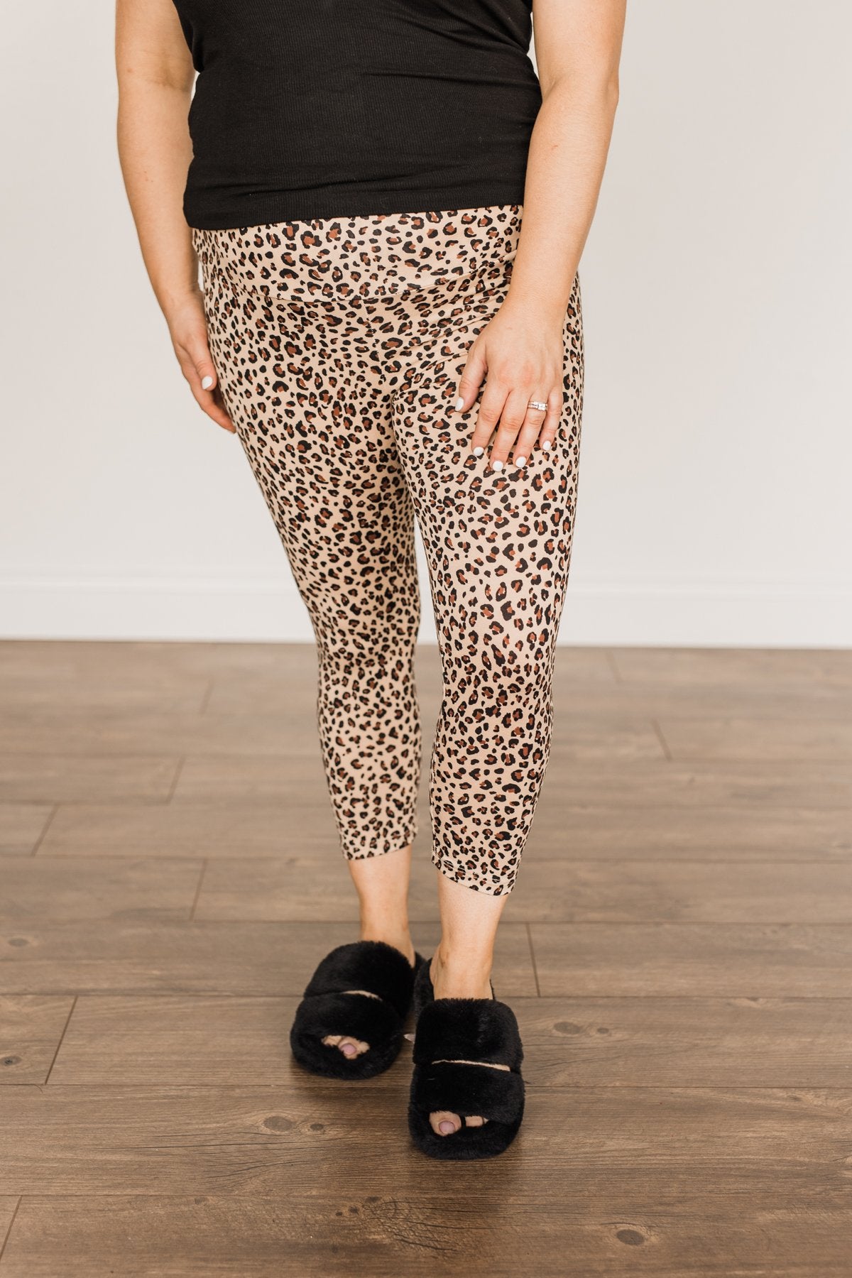Live For The Day Cropped Leggings- Leopard
