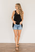 A Shining Moment Lace Tank Top- Black