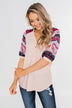 Uniquely You Button Detail Top- Blush