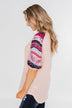 Uniquely You Button Detail Top- Blush