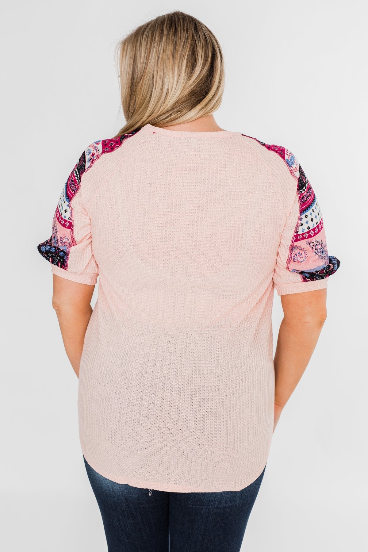 Uniquely You Button Detail Top- Blush