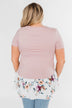 Lift My Spirits Floral Ruffle Top- Mauve