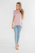 Lift My Spirits Floral Ruffle Top- Mauve