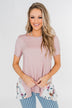 Lift My Spirits Floral Ruffle Top- Mauve