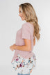 Lift My Spirits Floral Ruffle Top- Mauve