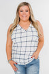 Step to the Beat Graph Striped Tank Top- White