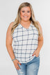 Step to the Beat Graph Striped Tank Top- White