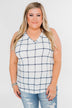 Step to the Beat Graph Striped Tank Top- White