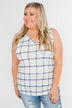 Step to the Beat Graph Striped Tank Top- White