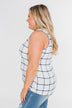 Step to the Beat Graph Striped Tank Top- White