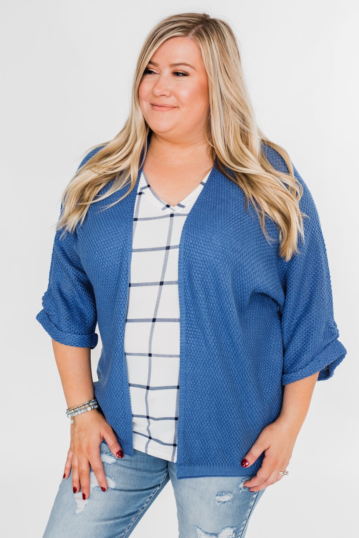 The Perfect Knit Cardigan- Cobalt Blue