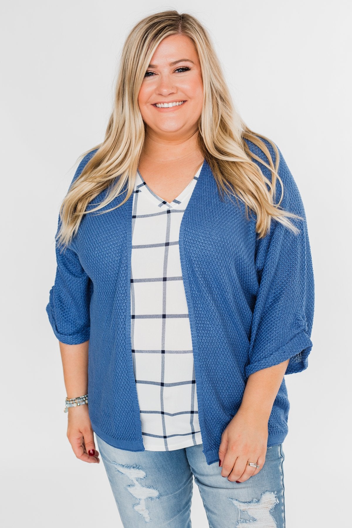 The Perfect Knit Cardigan- Cobalt Blue