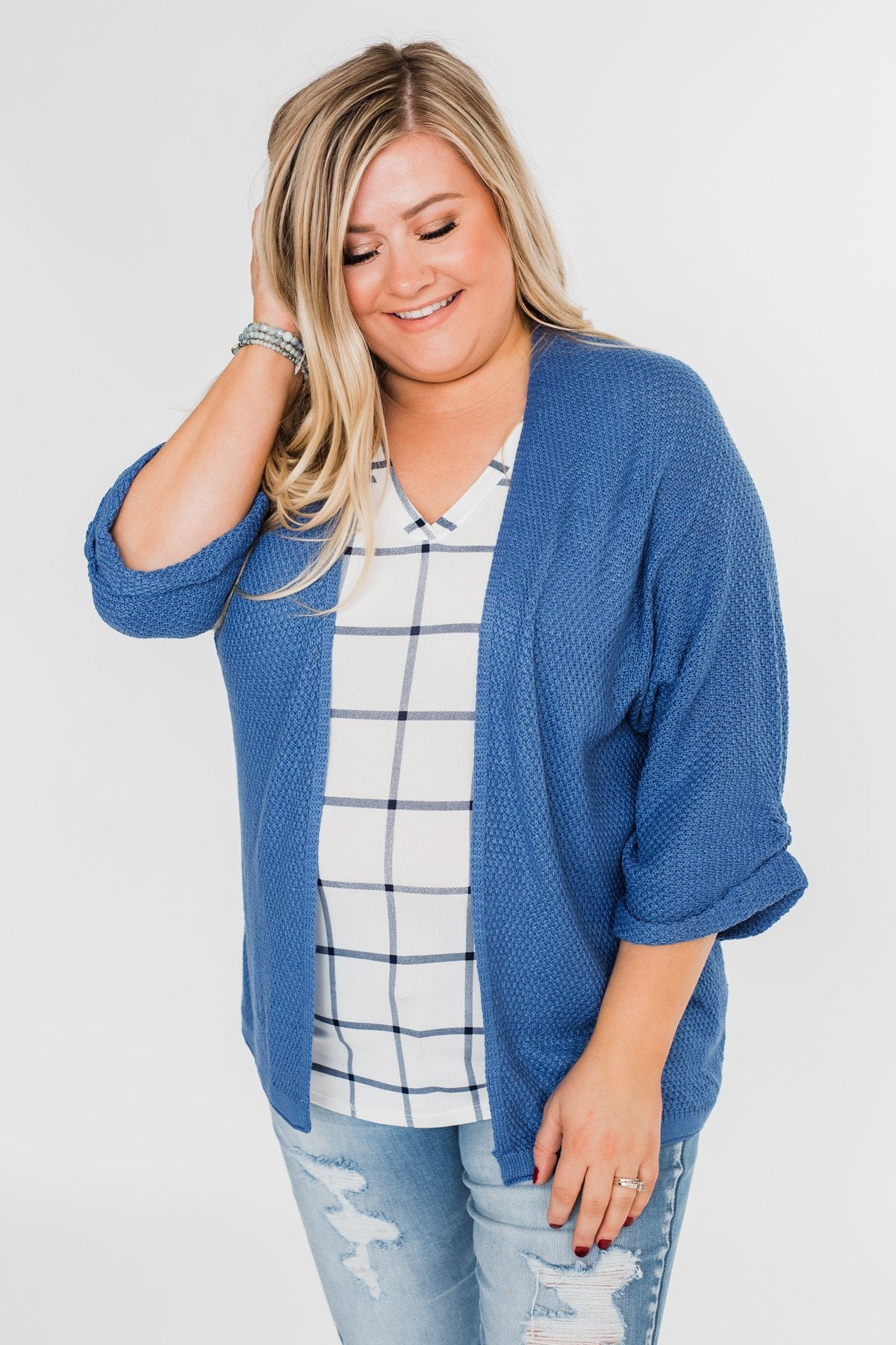 The Perfect Knit Cardigan- Cobalt Blue