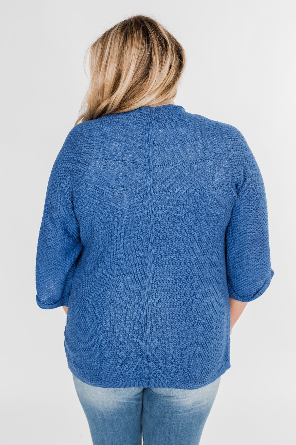 Cobalt blue cardigan sweater sale