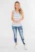 Step to the Beat Graph Striped Tank Top- White