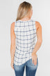 Step to the Beat Graph Striped Tank Top- White