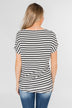 Hold That Thought Striped Top - Black & Ivory