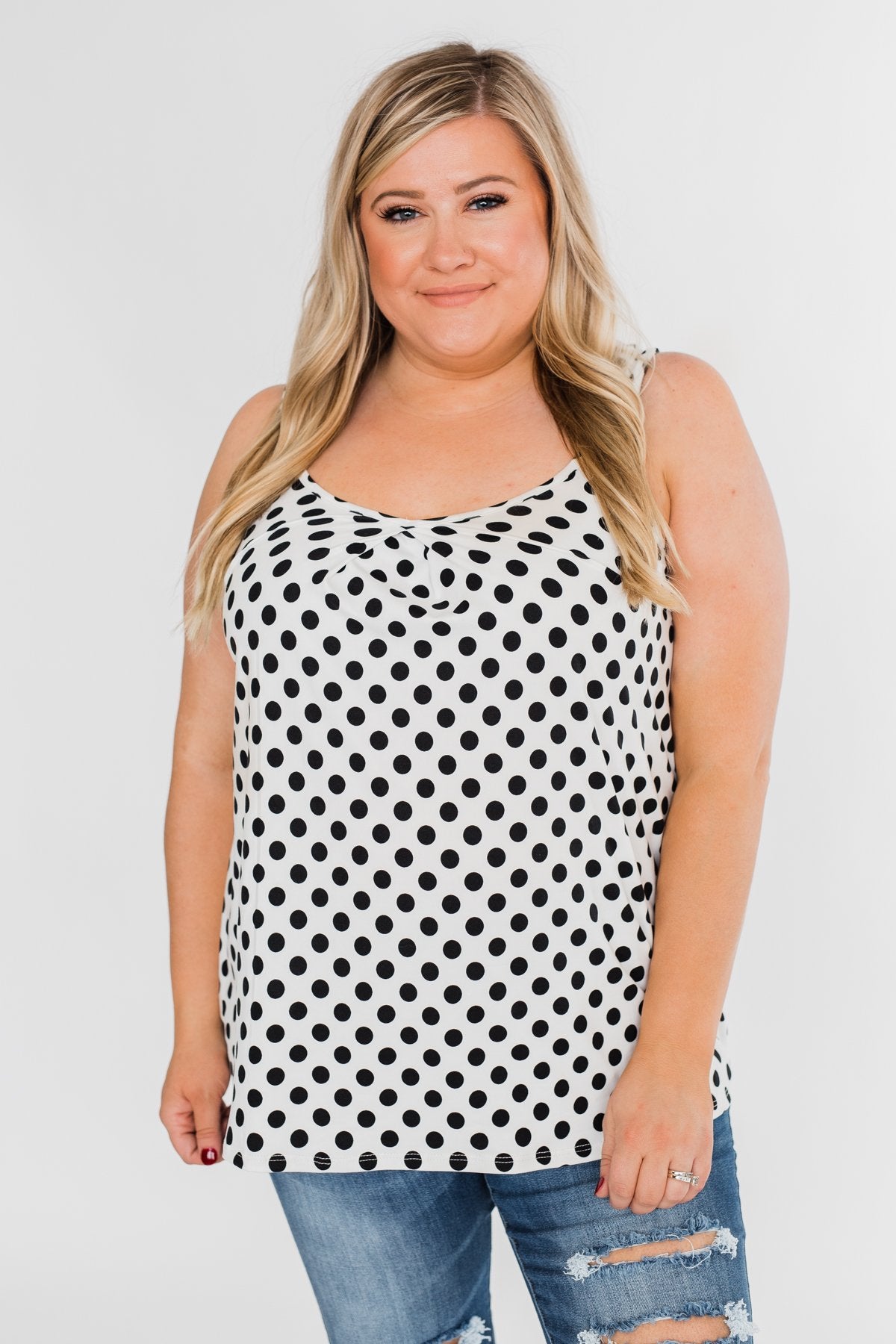 Black & White Polka Dot Tank Top