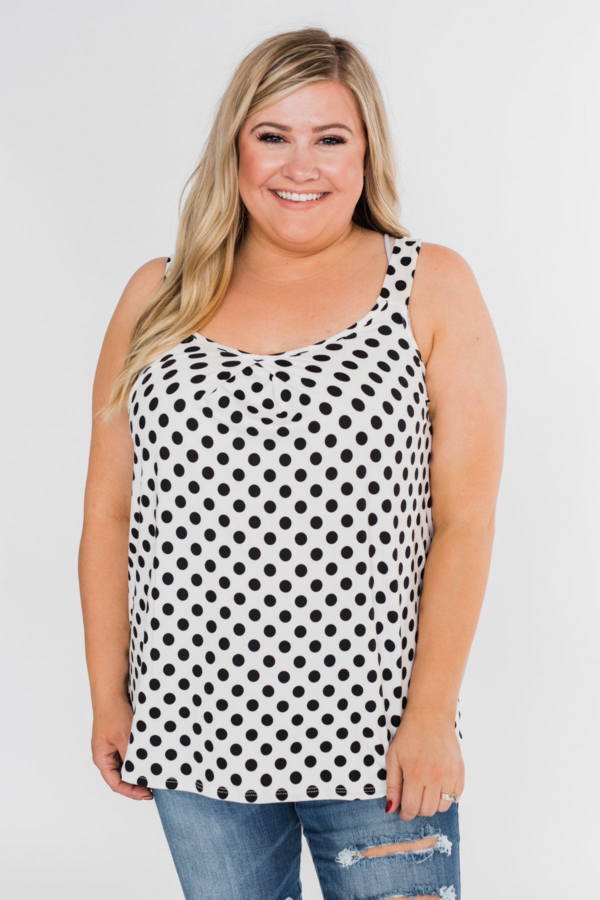 Black & White Polka Dot Tank Top