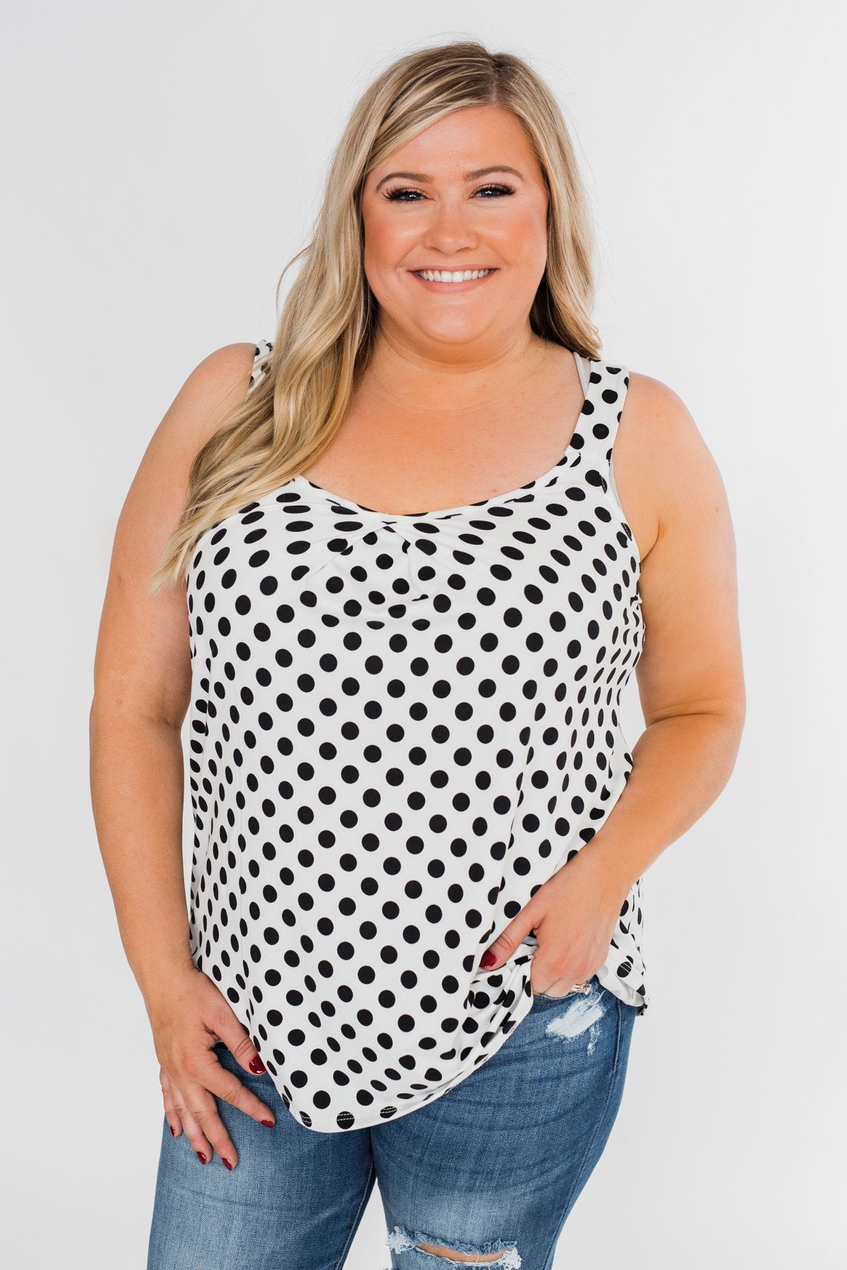 Black & White Polka Dot Tank Top