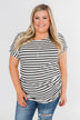 Hold That Thought Striped Top - Black & Ivory