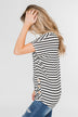 Hold That Thought Striped Top - Black & Ivory