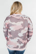 Camo Print Long Sleeve Top- Pink