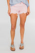 C'est Toi Distressed Shorts- Light Pink