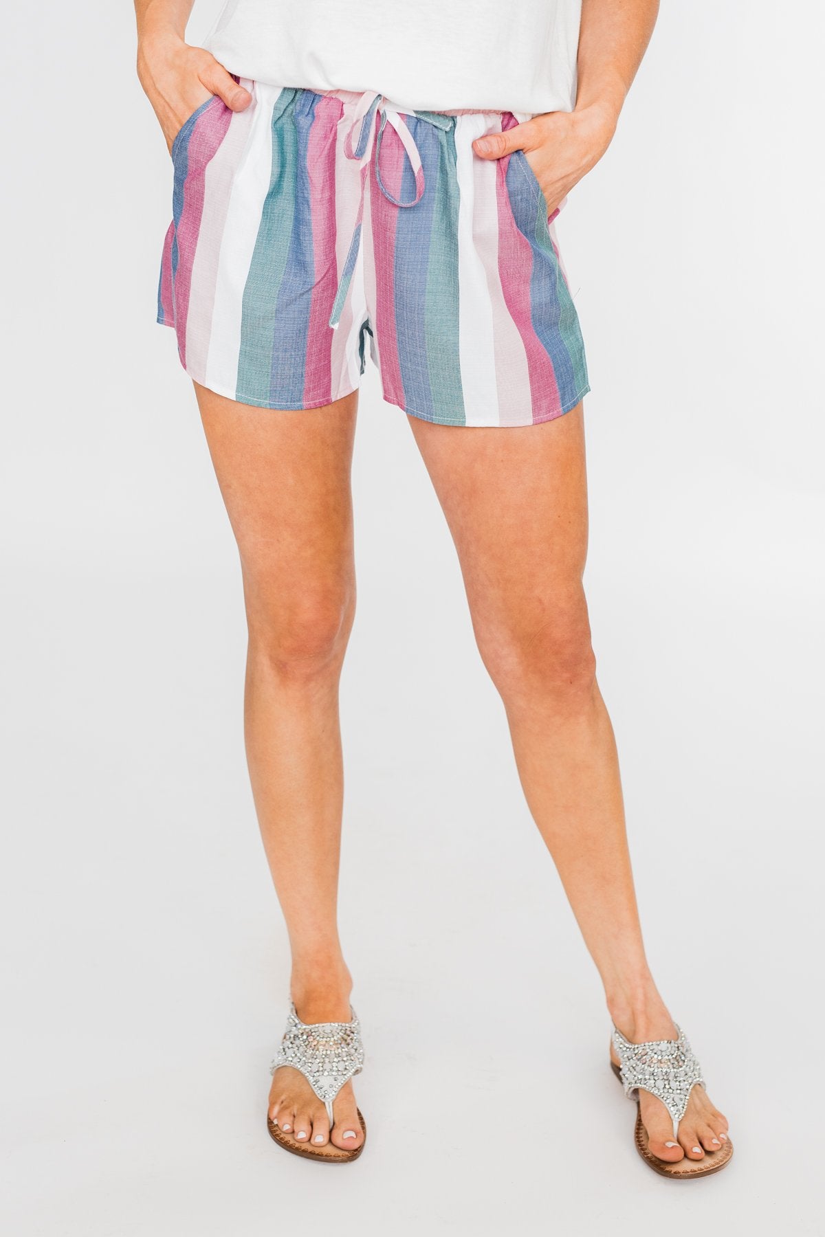 Multi Colored Fashion Shorts- Pink & Fuchsia