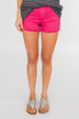 Celebrity Pink Frayed Hem Shorts - Bright Pink